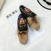 Hairy slippers women's outer wear autumn and winter Muller shoes 2020 new net red lazy shoes flat rabbit hair Baotou half slippe