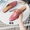 Hairy slippers women's outer wear autumn and winter Muller shoes 2020 new net red lazy shoes flat rabbit hair Baotou half slippe