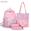 5 Piece Set High School backpack Bags for Teenage Girls 2020 Canvas Travel Backpack Women Bookbags Teen Student Schoolbag