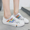 New Women's Fashion Year Vulcanized Shoes Women Sneakers New Rainbow Retro Canvas Shoes Flat Sole Fashion Comfortable High-Top S