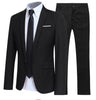 Big Size 4XL 5XL Men's 2 Piece Wedding Groom Suit Formal Business Blazers Suits Navy Blue Black Two Piece Suits (Jacket+Pants)