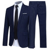 Big Size 4XL 5XL Men's 2 Piece Wedding Groom Suit Formal Business Blazers Suits Navy Blue Black Two Piece Suits (Jacket+Pants)