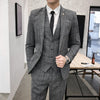 suit men Plaid Blazers+Pant men's Business suit Office Uniform Party suit Korean Slim Fit Single Button men's Tuxedo Asian size