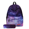 2020 female bag starry sky design pattern backpack Korean two-piece student school bag female meal bag backpack