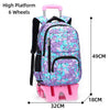 Children Trolley School Bags For Teenage Girl Boy School Backpack Kids Travel Trolley Backpack Wheeled Bag Waterproof Schoolbag