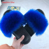 LITTHING 2020 Women Furry Slippers Ladies Shoes Cute Plush Fox Hair Fluffy Sandals Women's Fur Slippers Winter Warm Slippers Hot