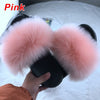 LITTHING 2020 Women Furry Slippers Ladies Shoes Cute Plush Fox Hair Fluffy Sandals Women's Fur Slippers Winter Warm Slippers Hot