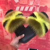 LITTHING 2020 Women Furry Slippers Ladies Shoes Cute Plush Fox Hair Fluffy Sandals Women's Fur Slippers Winter Warm Slippers Hot