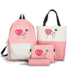 5pcs Set Backpack Fashion Women Backpack Canvas Shoulder Bags Printing Girl School Bag Mochilas Female Children Student Backpack