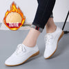 New Genuine Leather Women's Oxfords Shoes Women's Casual Shoe Lace-Up Female Flats Loafers Pointed Toe Soft Female Driving Shoes