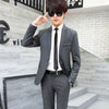 Men's 2 Piece Suit Blazer Slim Fit One Button Notch Lapel Dress Business Wedding Party Jacket Pants & Tie Set