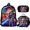 3pcs/set School Bags For Teen Girls&boys School Backpack Cartoon Trollhunters Pattern Bookbag Lovely Satchel