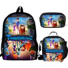 3pcs/set School Bags For Teen Girls&boys School Backpack Cartoon Trollhunters Pattern Bookbag Lovely Satchel