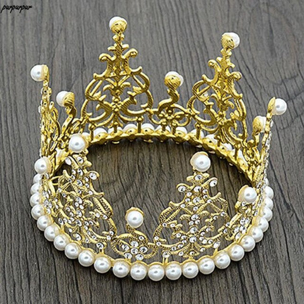 Baby Crown Infants Photography Props Pearl Rhinestone Photoshoot Accessories H55B