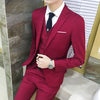 (10 colors) jacket + pants + vest / suit suit men's business professional tooling 3 sets, groom wedding dress host costumes