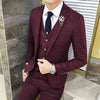 ( Jacket + Vest + Pants ) 2019 Men's England Plaid Casual Suit Mens Classic Single Button Official Suit Groom Wedding Dress Suit